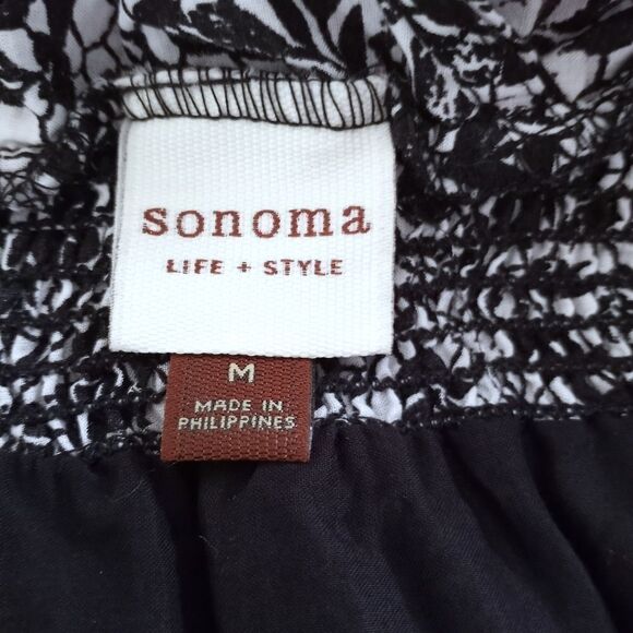 SONOMA BLACK, WHITE, & PURPLE/BLUE DRESS SZ.M EUC - Picture 7 of 9